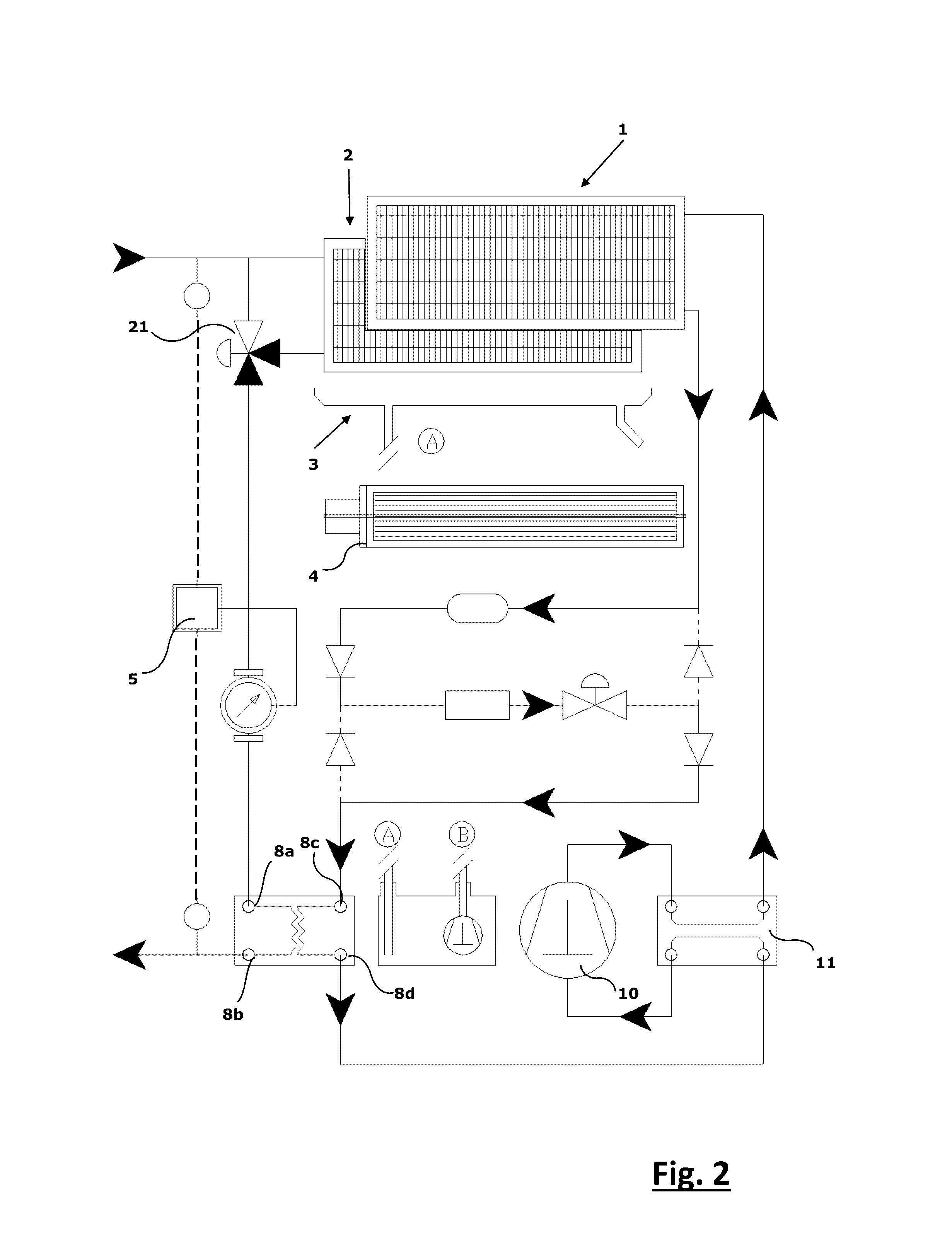 Air conditioning system, peripheral air-conditioning unit thereof and water pipeline upgrading method for heating purposes