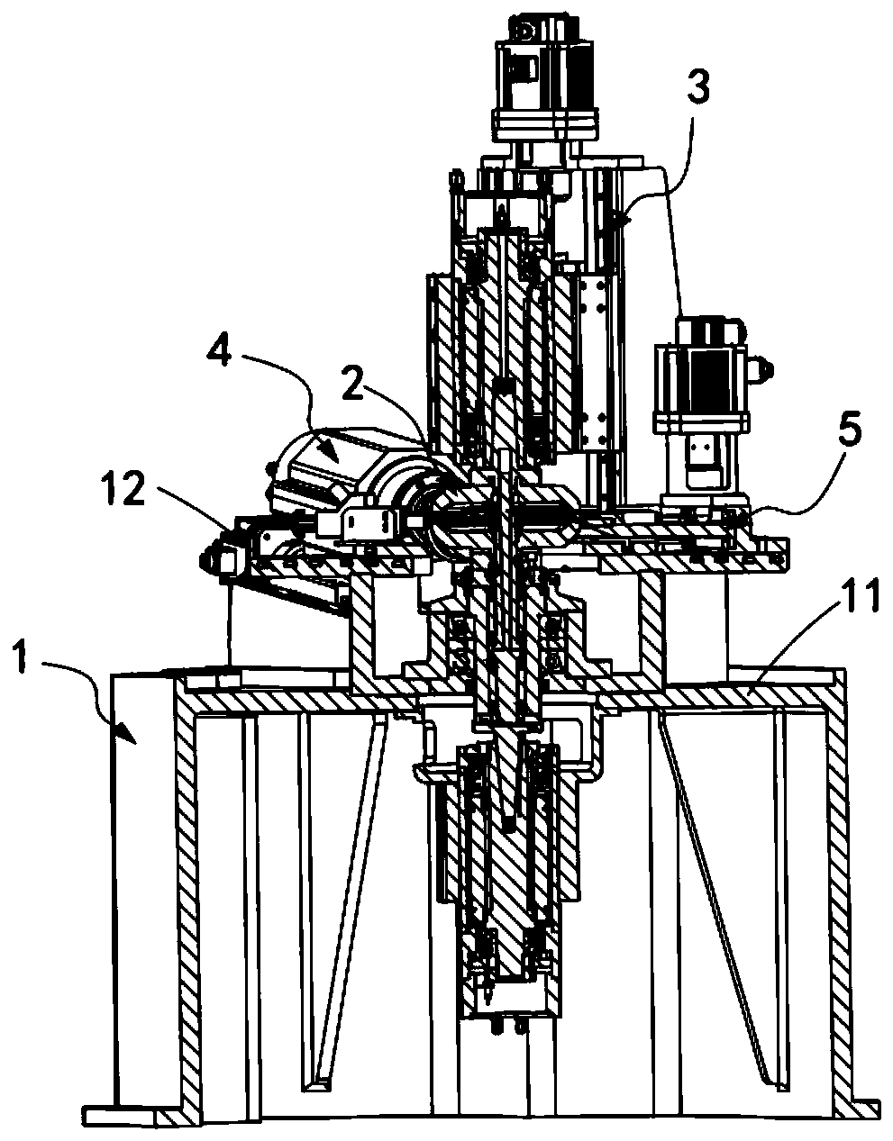 Vertical superfinishing machine for spherical datum surfaces of bearing ...