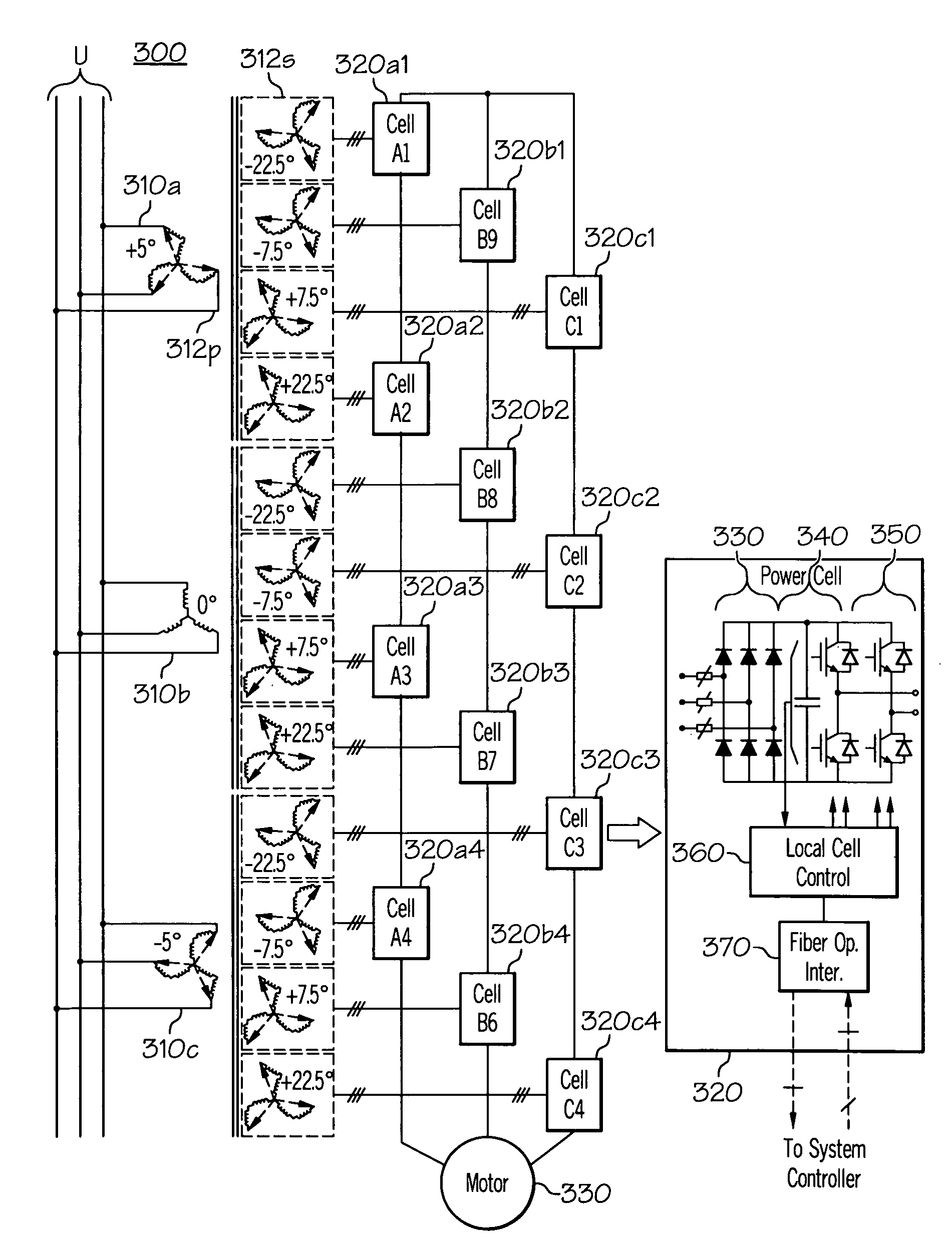 Modular multi-pulse transformer rectifier for use in symmetric multi-level power converter