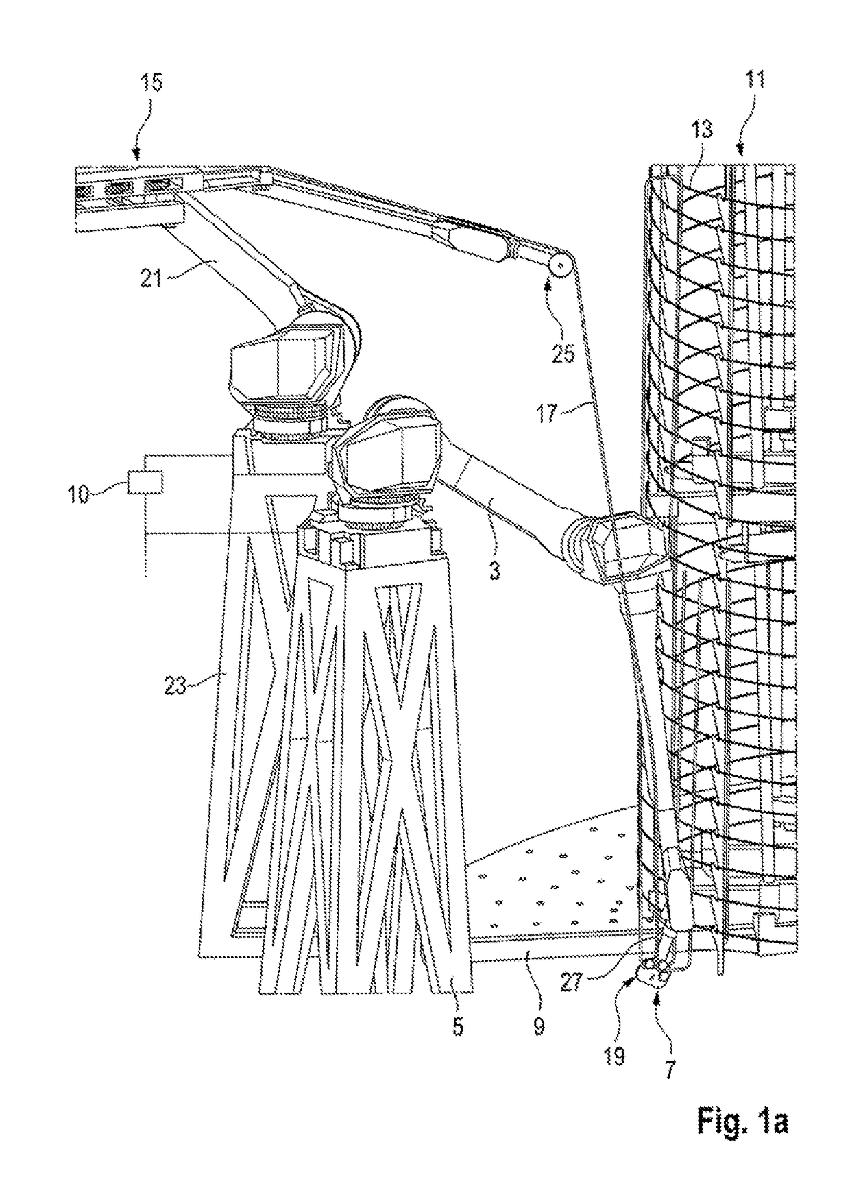 Installation for producing reinforcement cages for tower segments of wind turbines