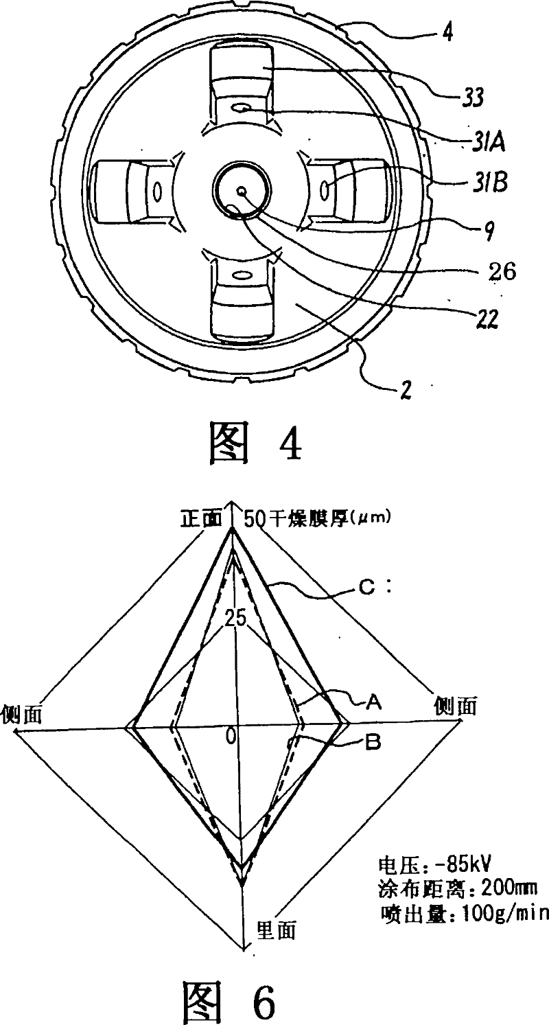 Spray gun for powder electrostatic coating