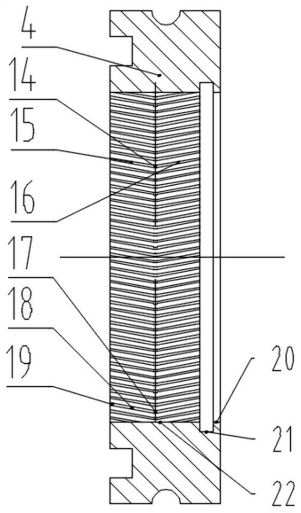 Graphite sealing structure with reverse-fishbone-shaped dynamic pressure groove