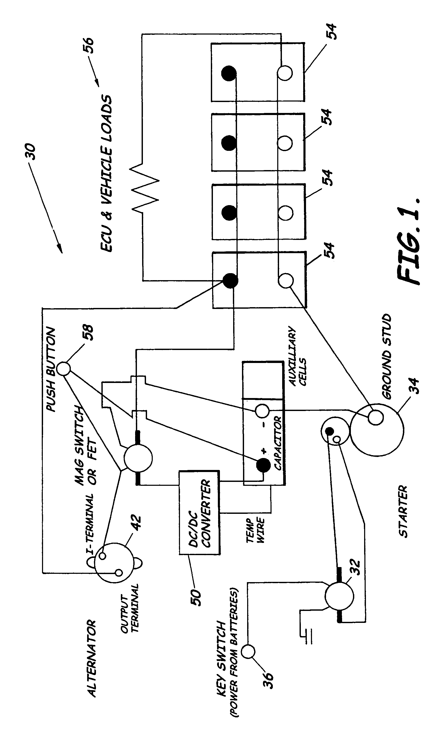 Capacitor-based powering system and associated methods