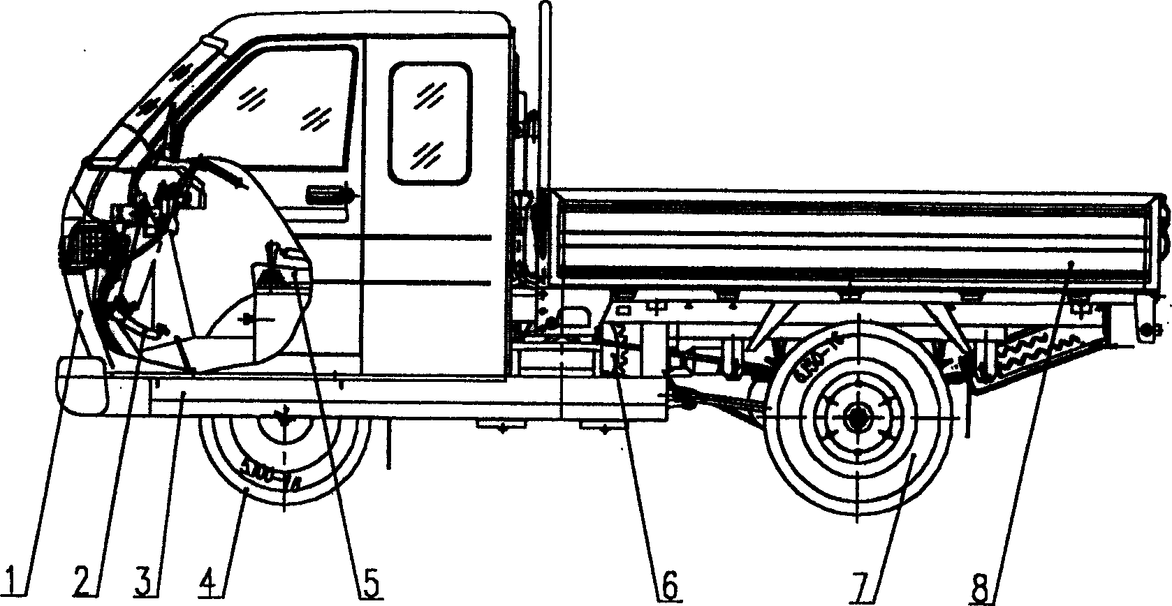 Front control type motor tricycle