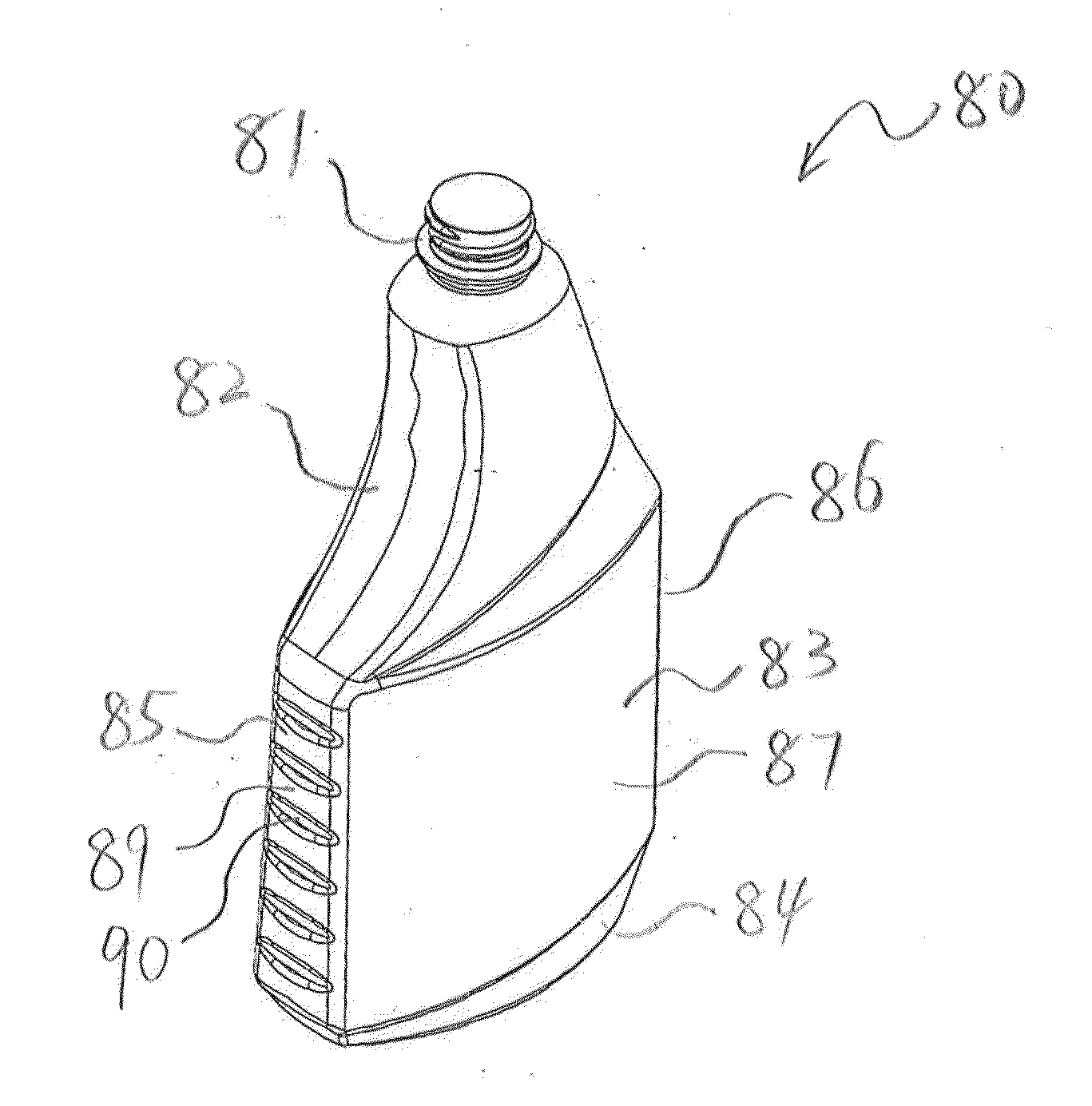 Bottle with Top Loading Resistance with Front and Back Ribs