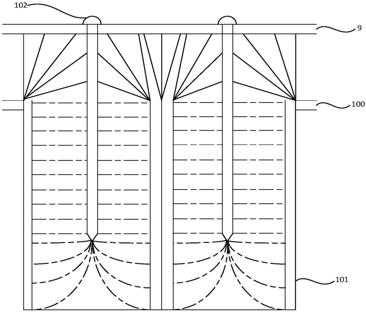 Air dust removing and sterilizing purification device for pipeline draught fan