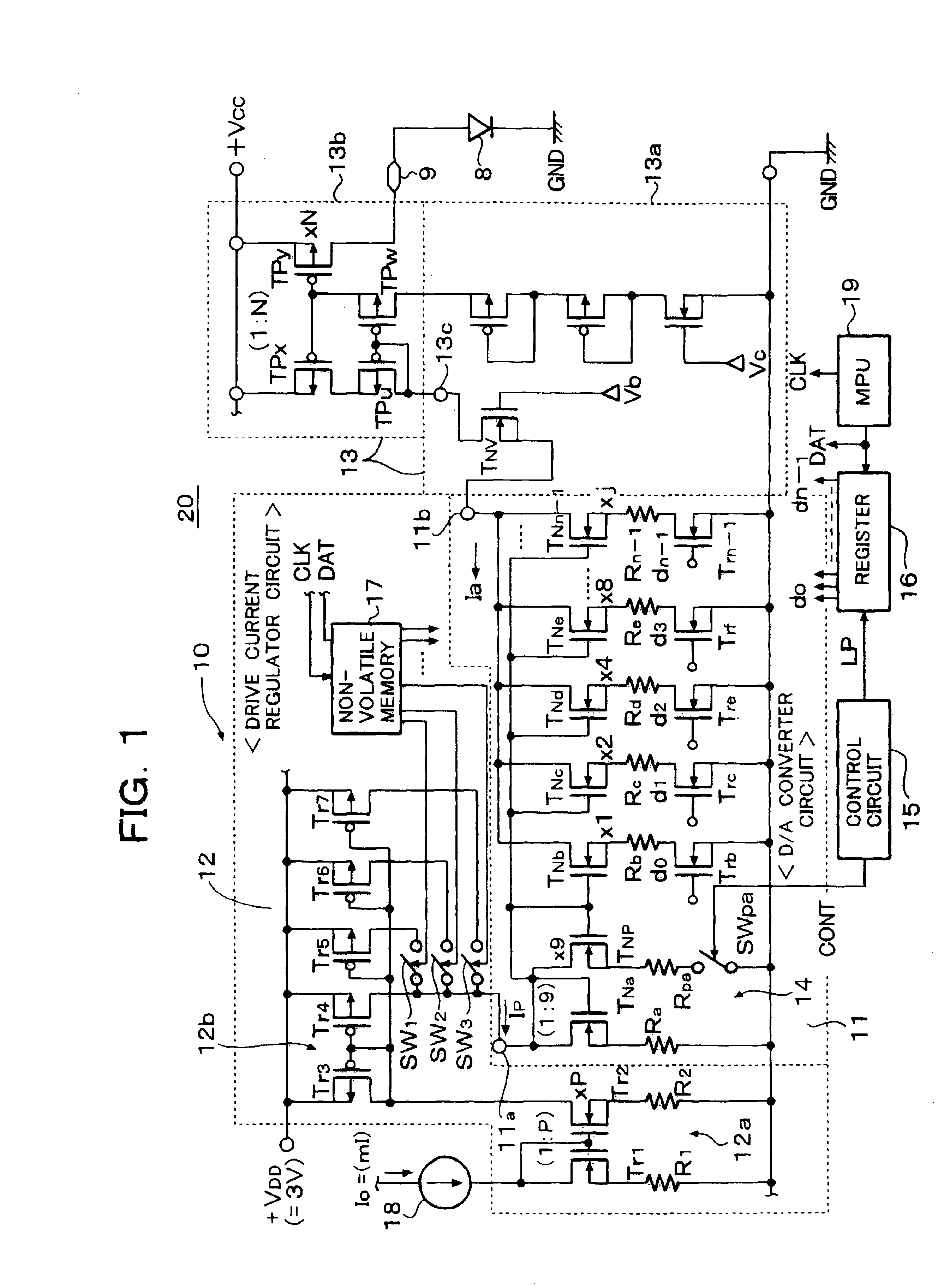 Organic EL display device and driving circuits