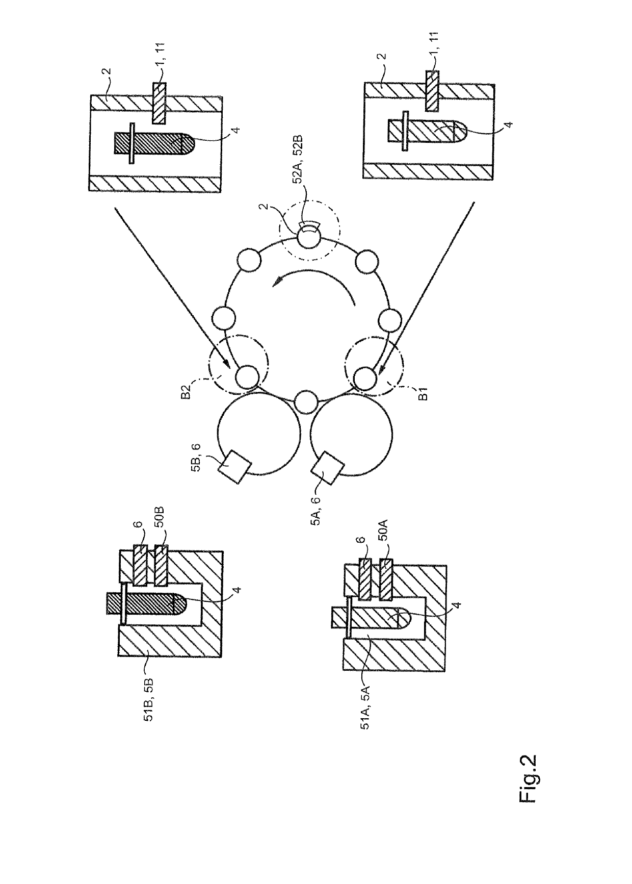 Method for calibrating at least one processing element