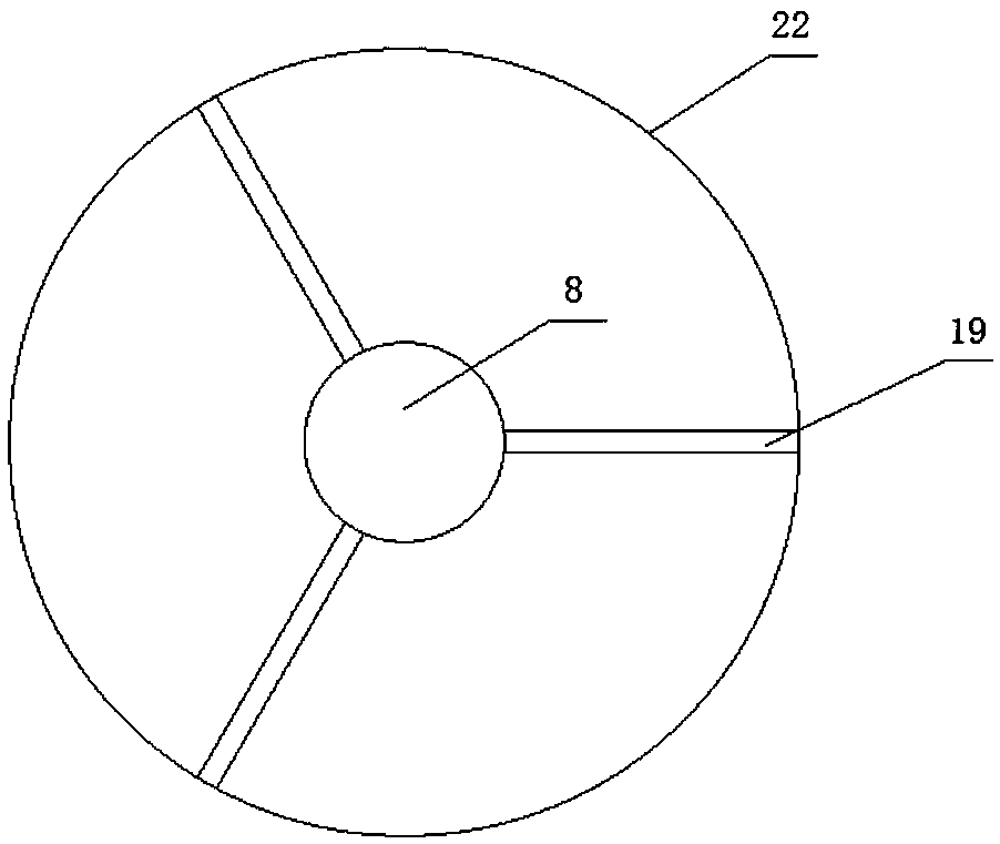 Backwash three-phase separator for continuous exhaust and intermittent deslagging