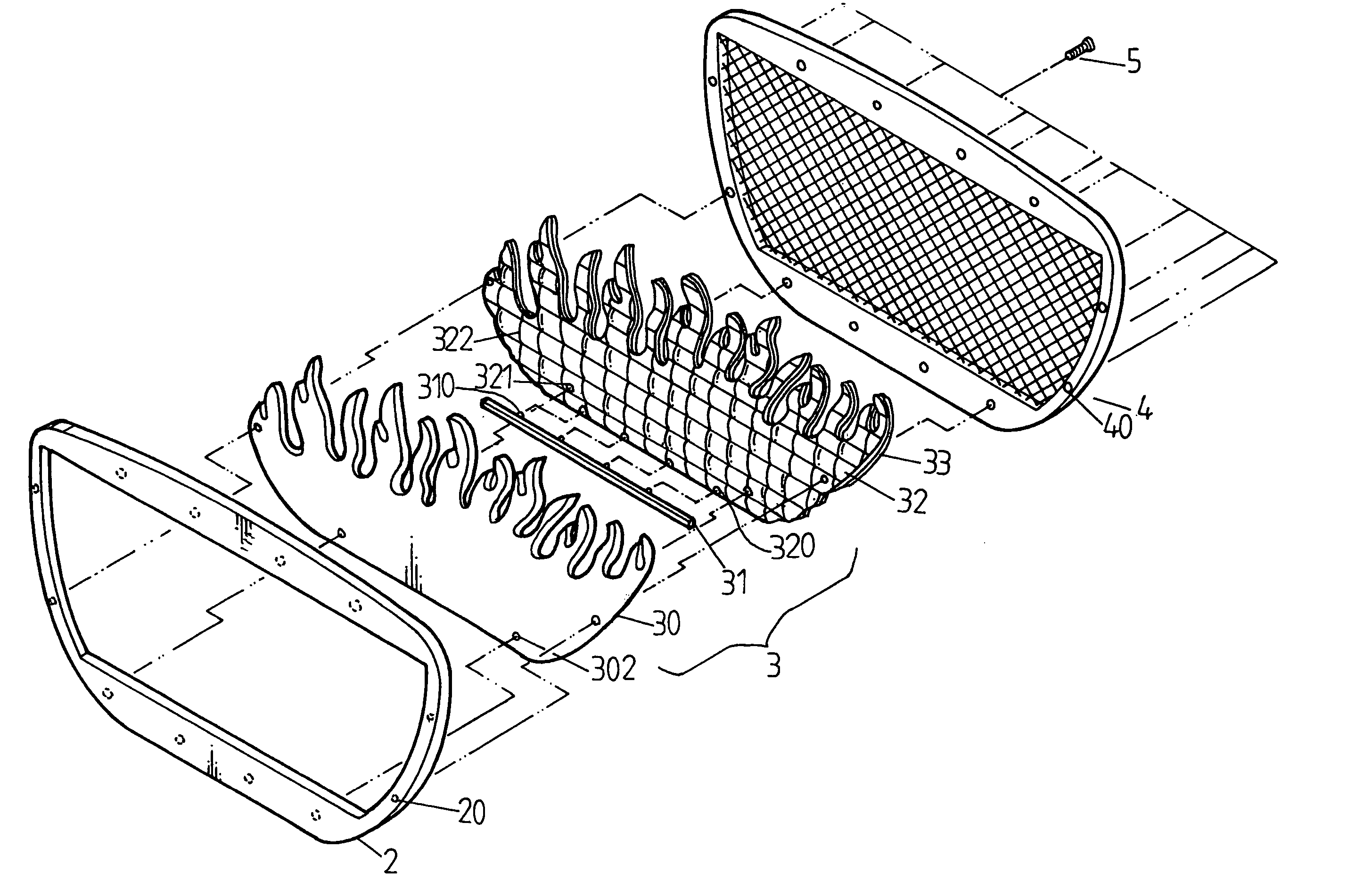 Grille having light emitting effect