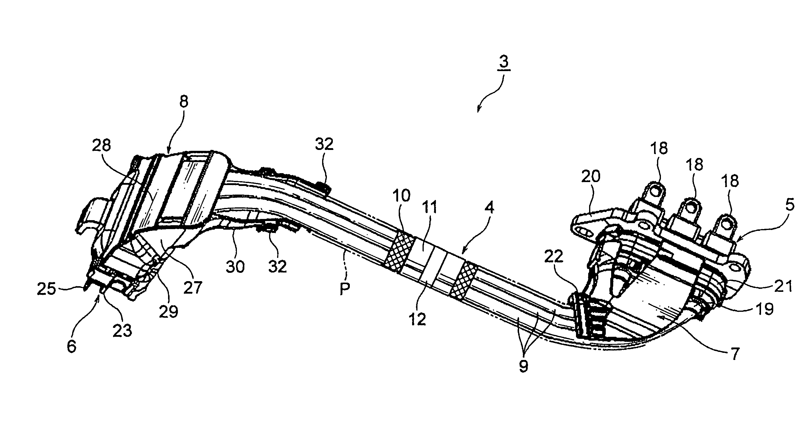 Motor cable assembly and method of manufacturing cable main body of the same