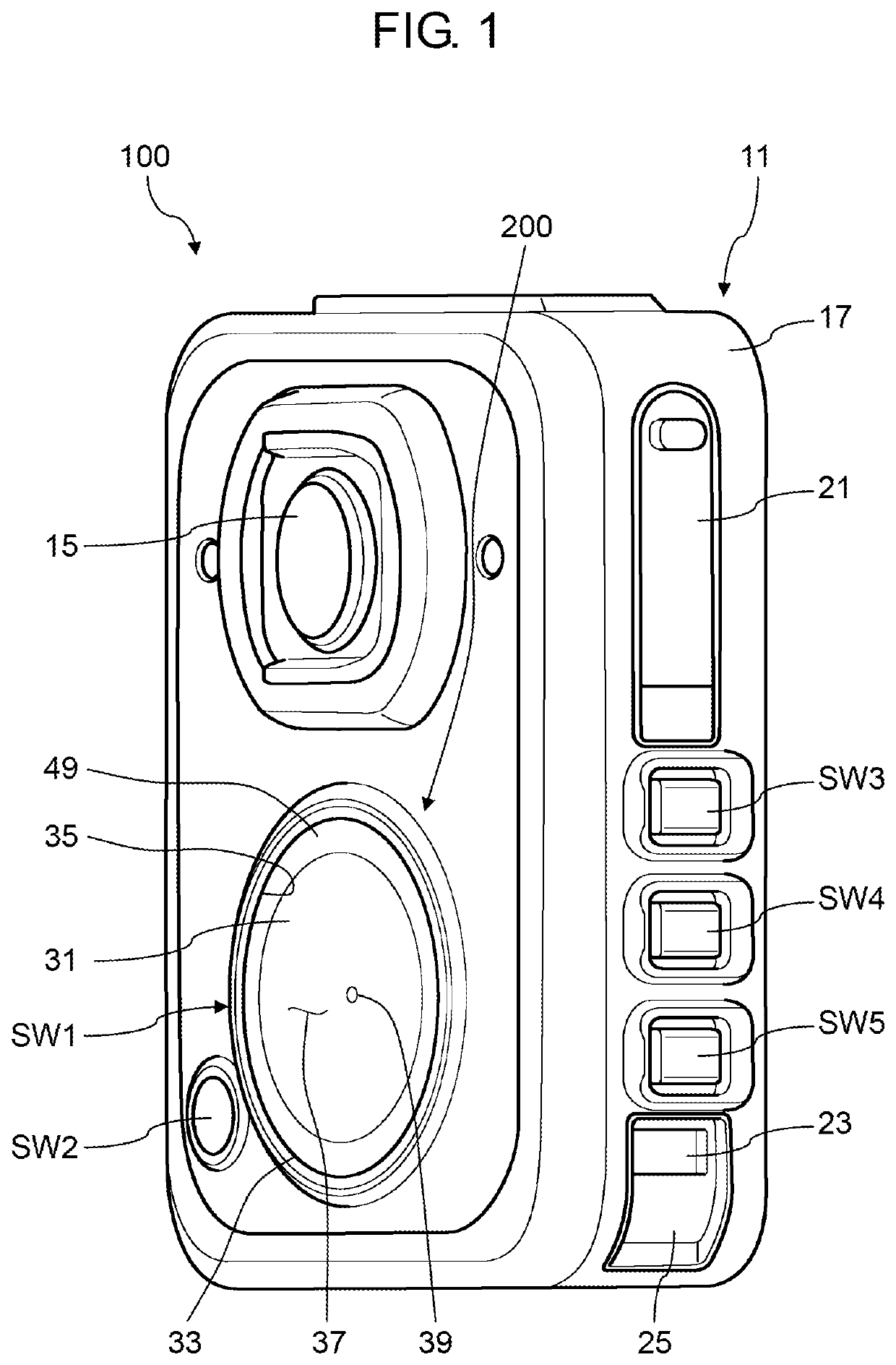 Pressing switch mechanism and wearable camera