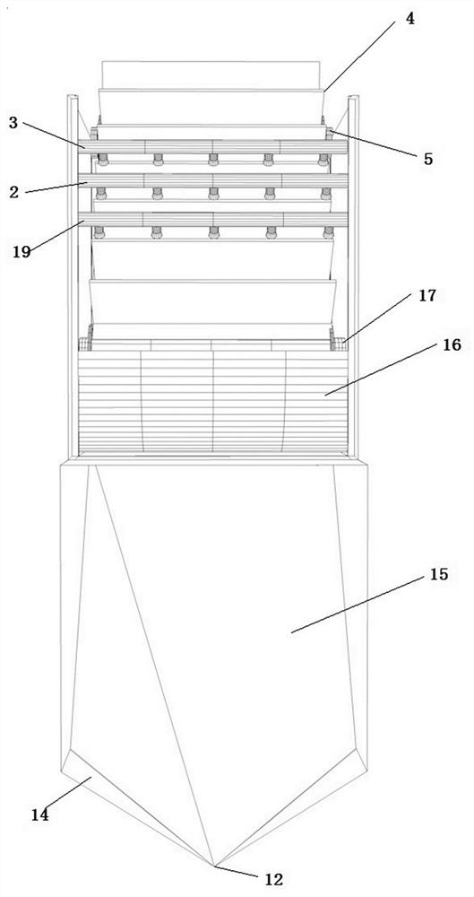 A continuous washing machine for waste plastic fragments