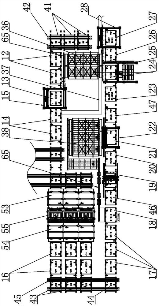 Automatic production line for composite floor slabs