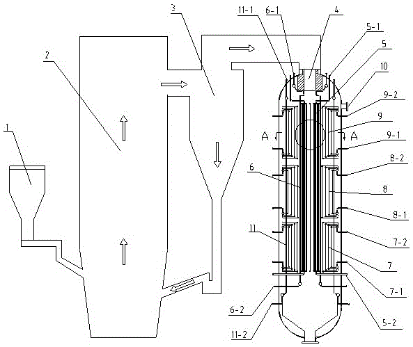 A kind of cfb-beam radiant boiler for reducing pollution of high alkalinity coal