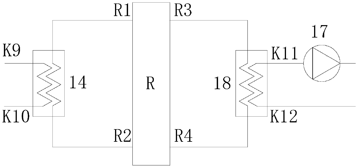 Cold and hot divided type multi-configuration dual heat source heating system with heat pump