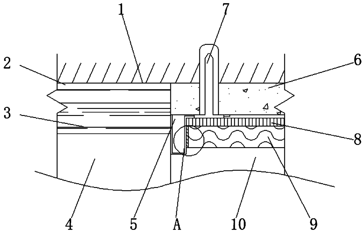 Same plane coating and wall brick separation structure