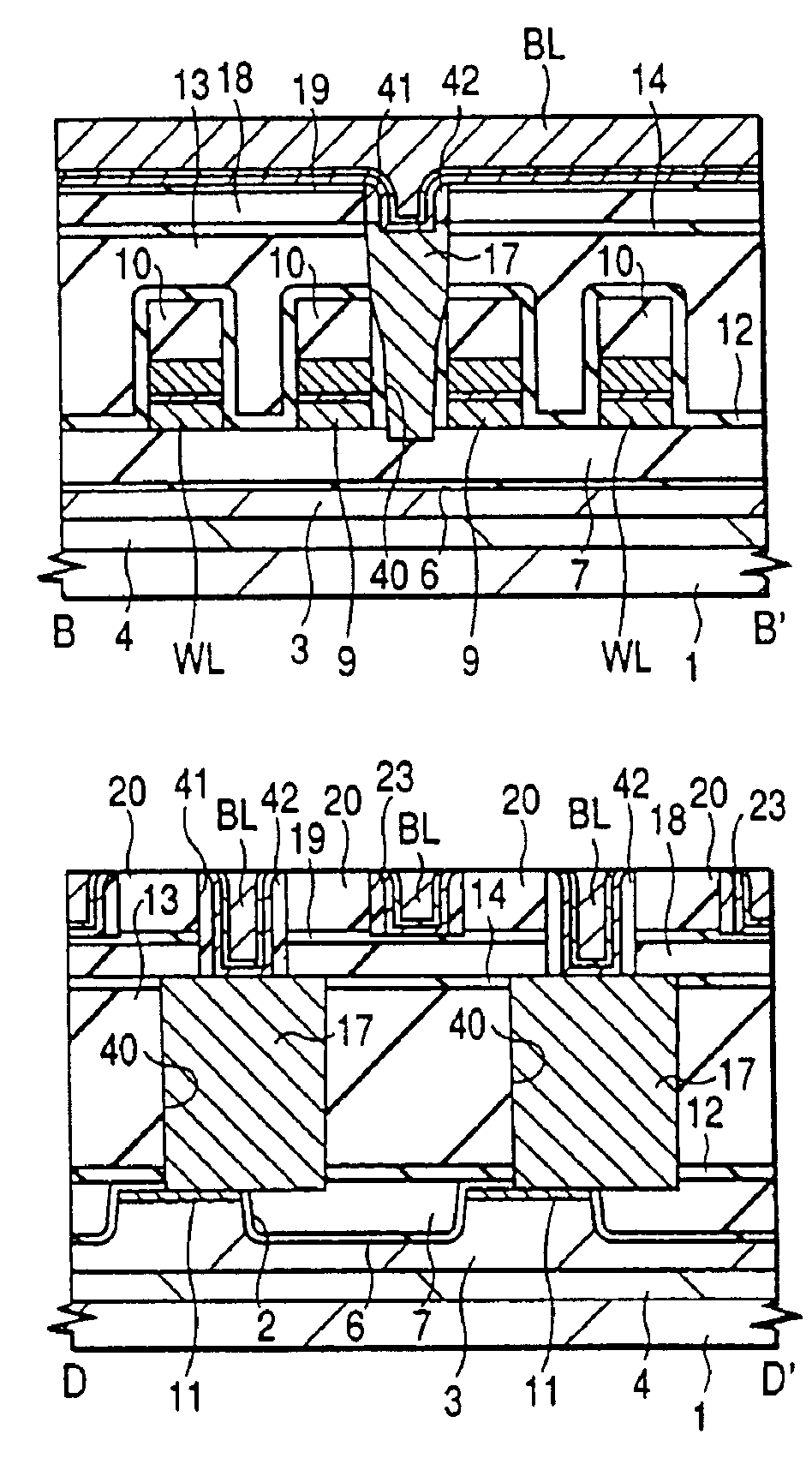 Semiconductor integrated circuit device and the process of manufacturing the same for reducing the size of a memory cell by making the width of a bit line than a predetermined minimum size