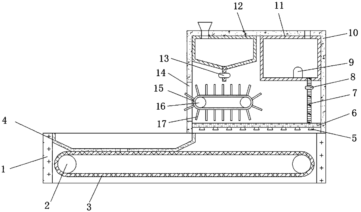 Livestock breeding feeding device with cleaning function