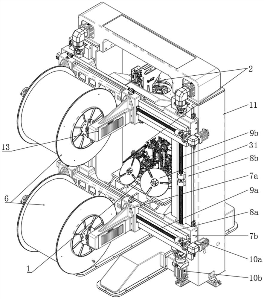 Superconducting cable vertical winding device based on strip-shaped material