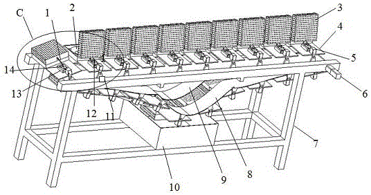 Conveyor-type box-shaped glaze dipping device