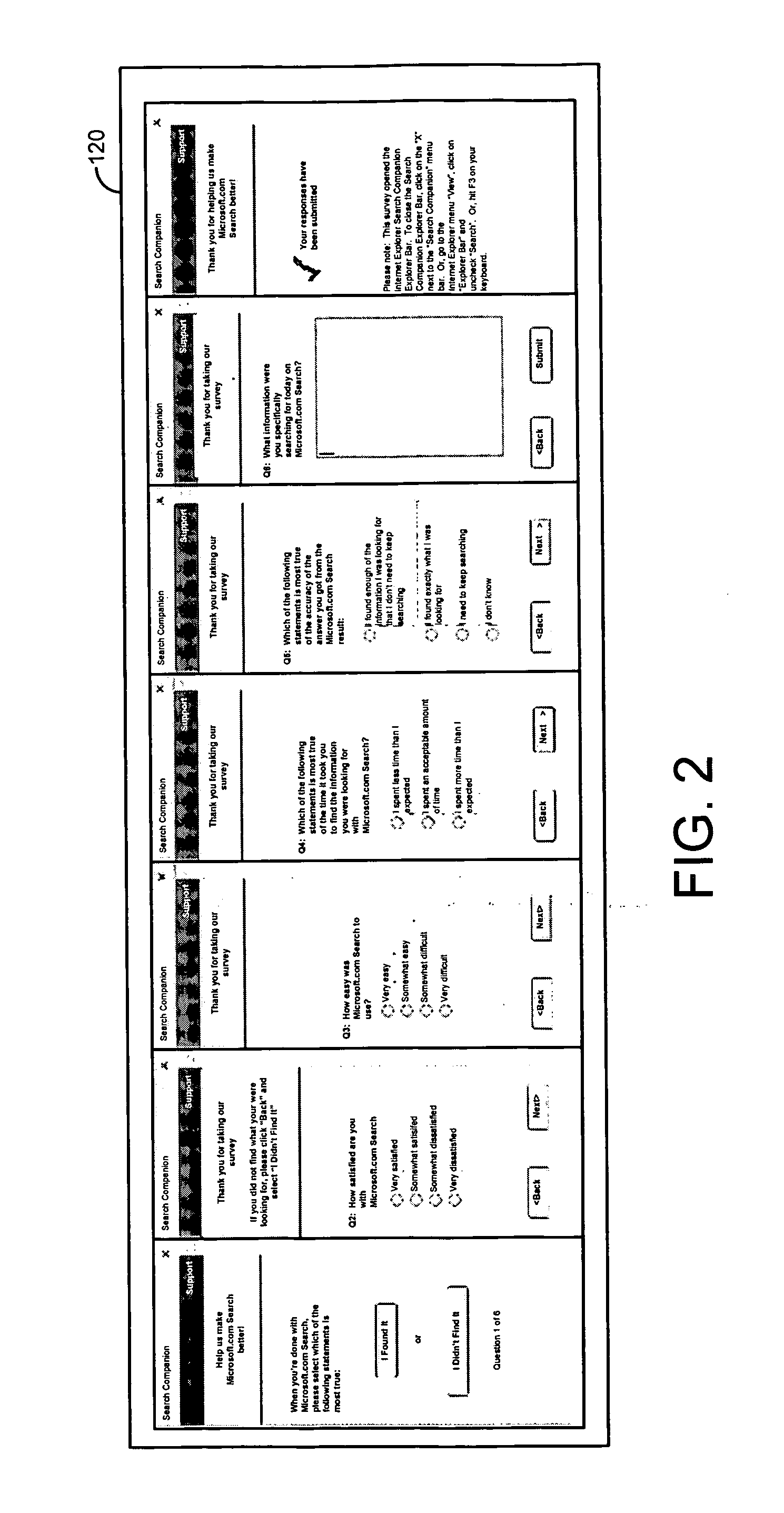 System and method for generating contextual survey sequence for search results