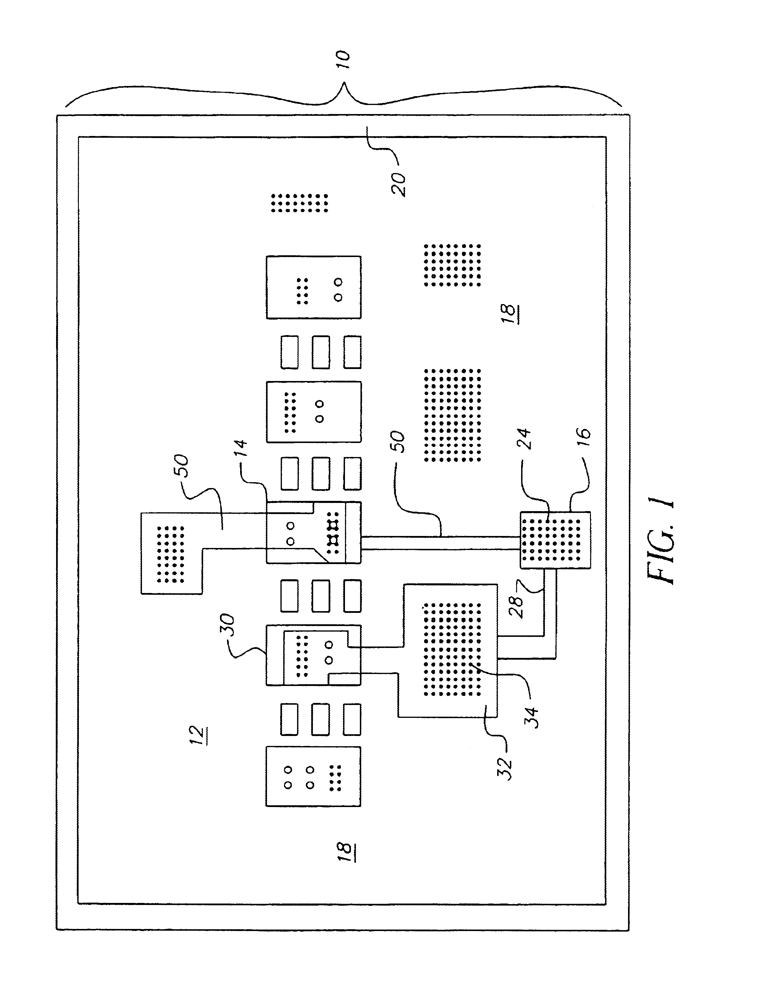 Densely packed electronic assemblage with heat removing element