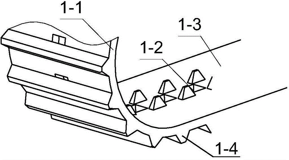 A crawler belt over-ridge deformation device for a crawler-type farmland operation vehicle