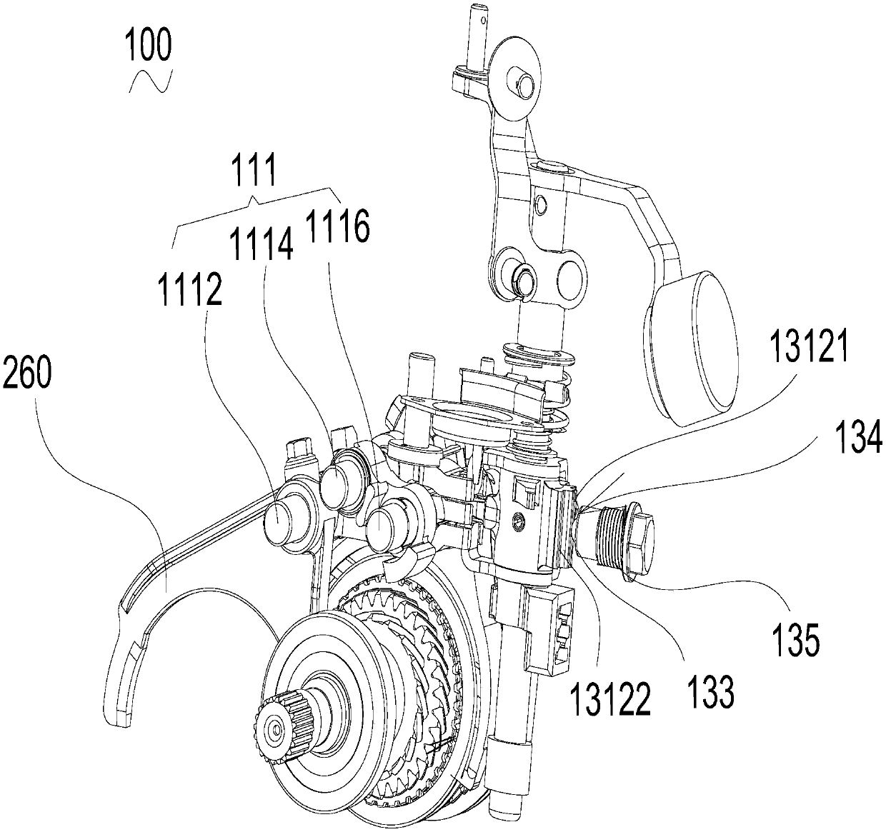 Transmission assembly and gear shifting mechanism thereof