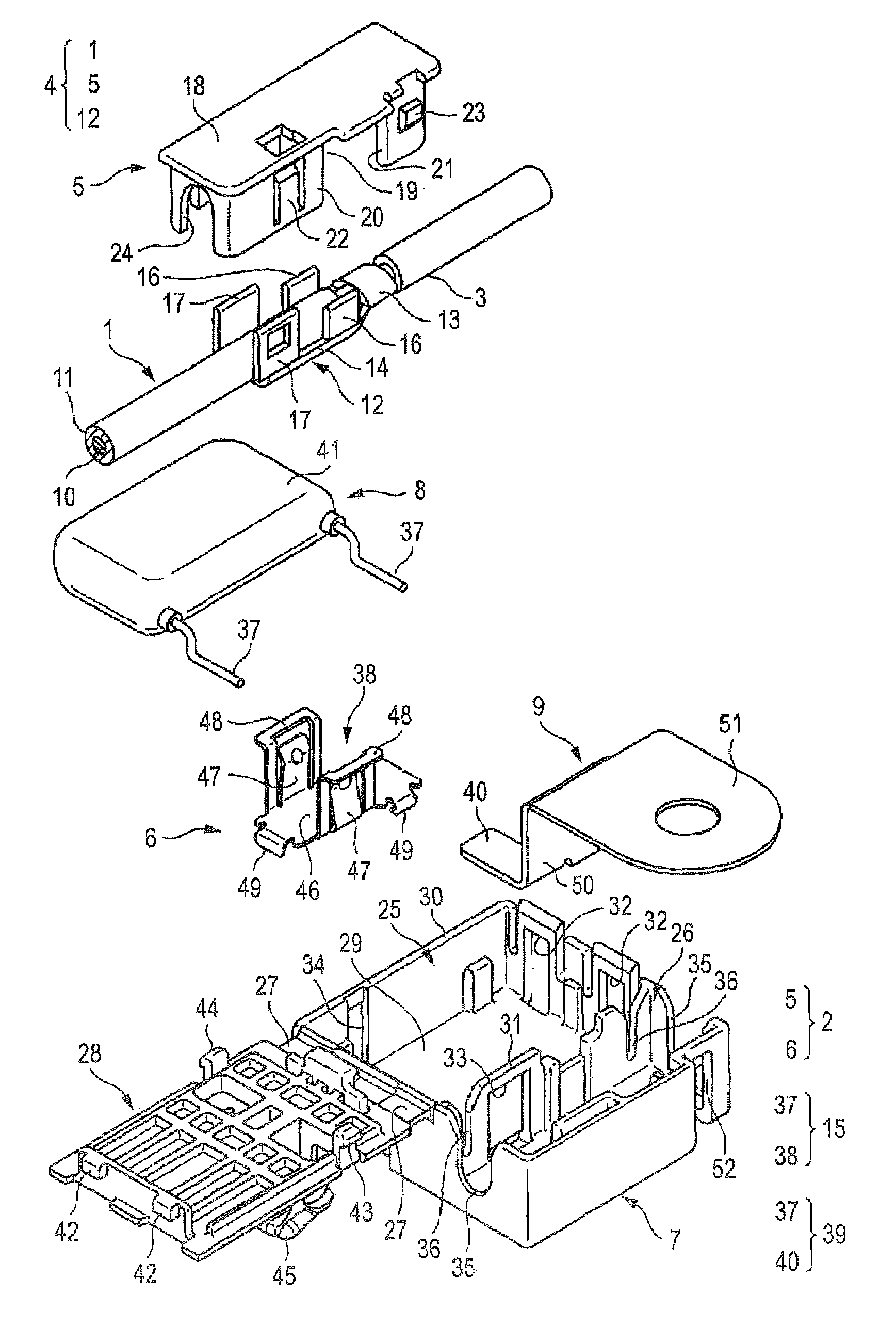 Connecting structure of electric wire and electronic-component incorporating unit