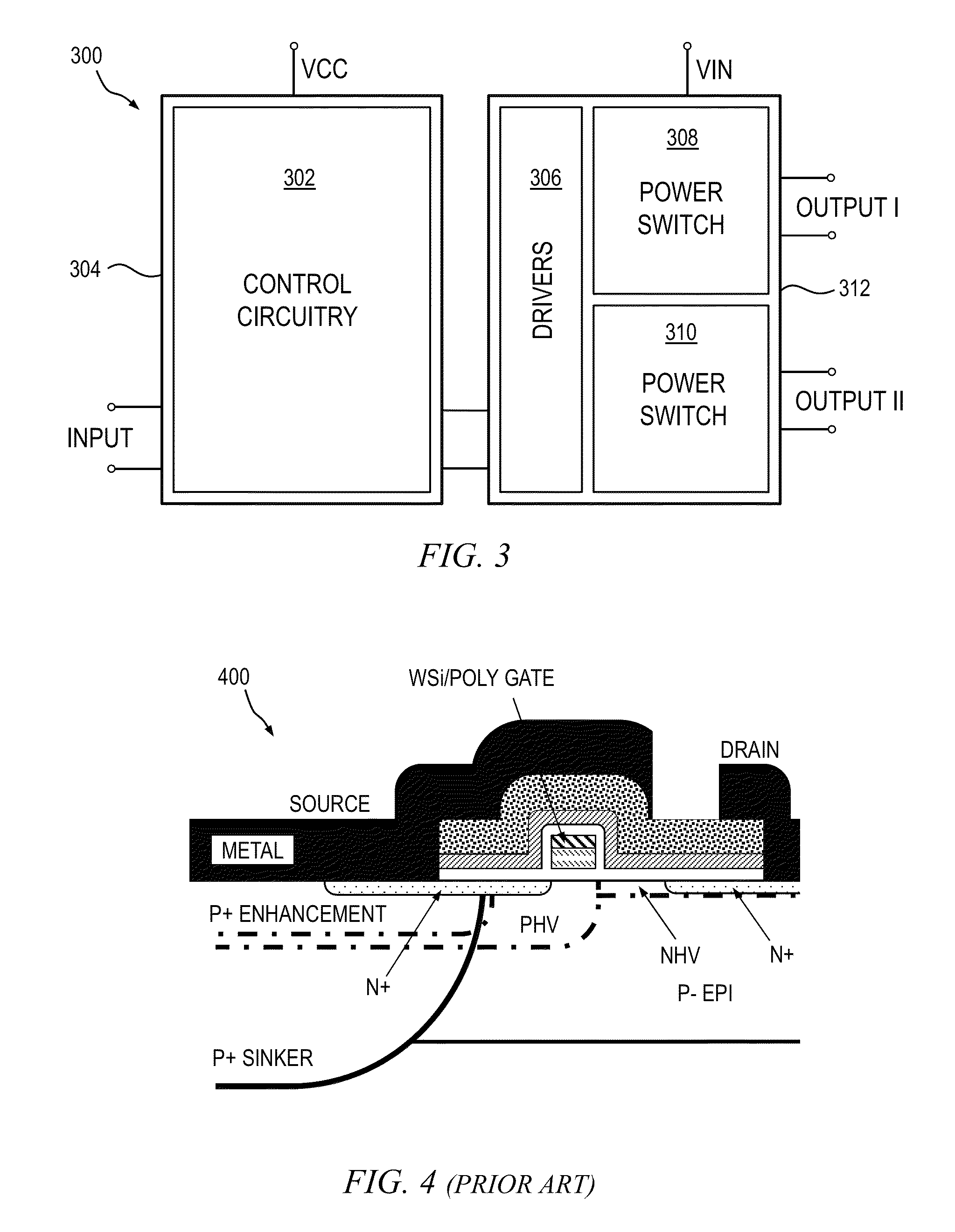 Power device integration on a common substrate