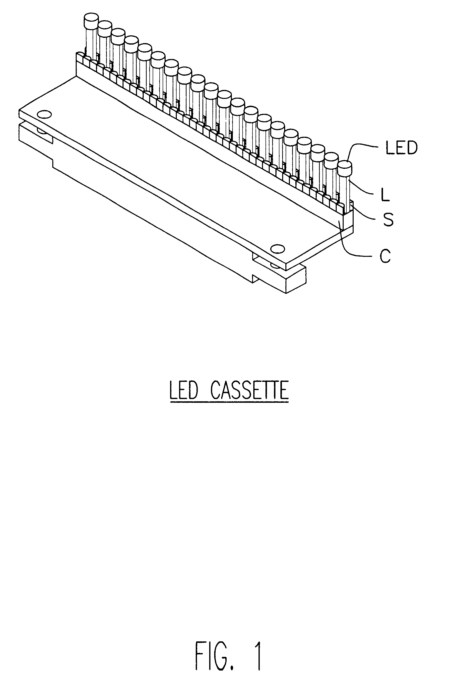 Method of and cassette structure for burn-in and life testing of multiple LEDs and the like