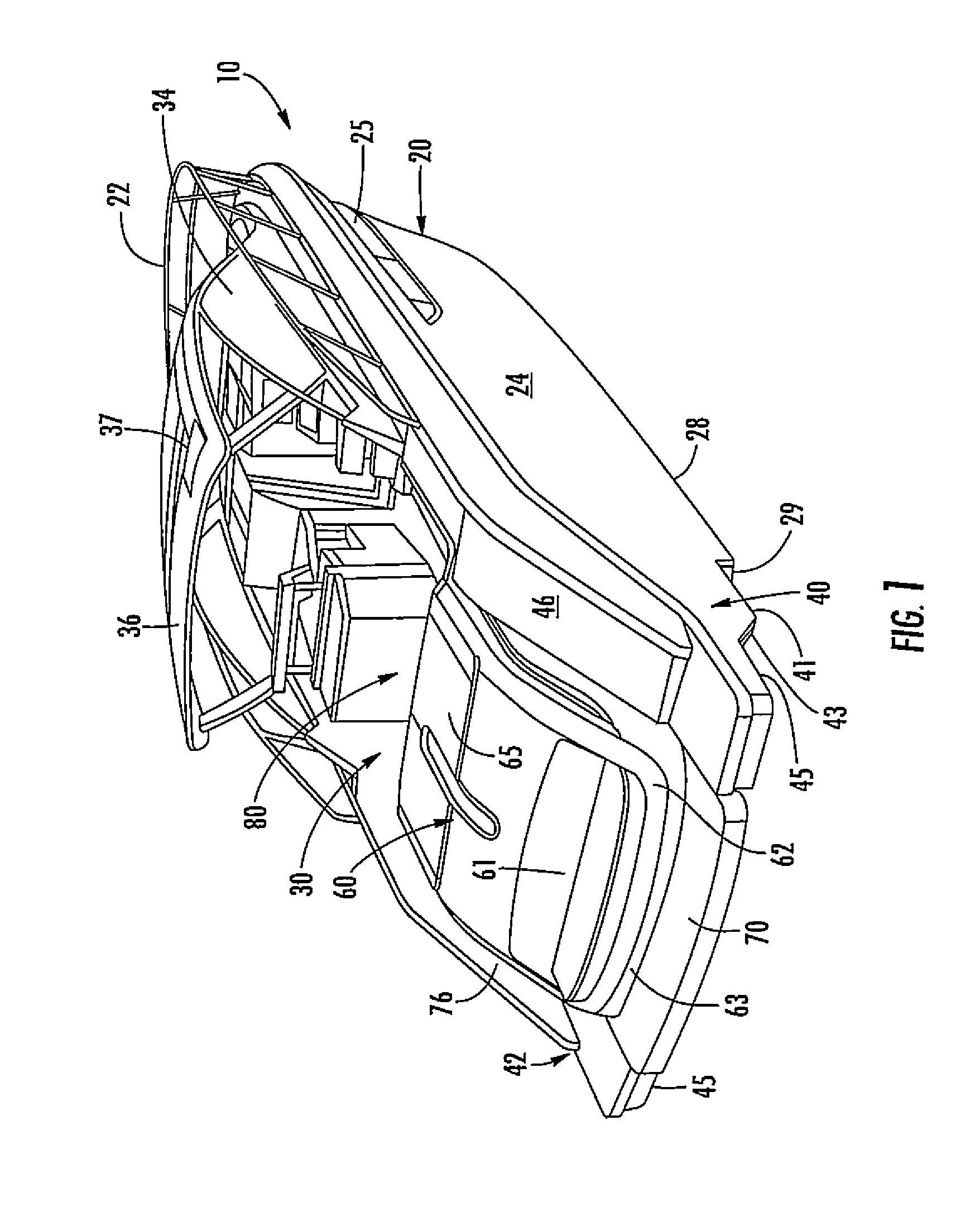 Vessel having extensions for supporting swim platform and concealing outboard engines
