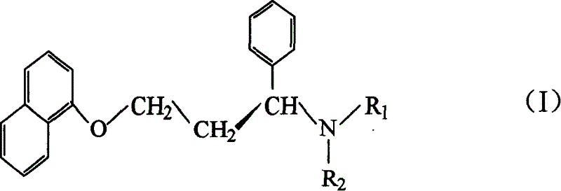 Method for preparing dextroa-[2-(naphthoxy, ethyl] phenyl methylamine derivatives