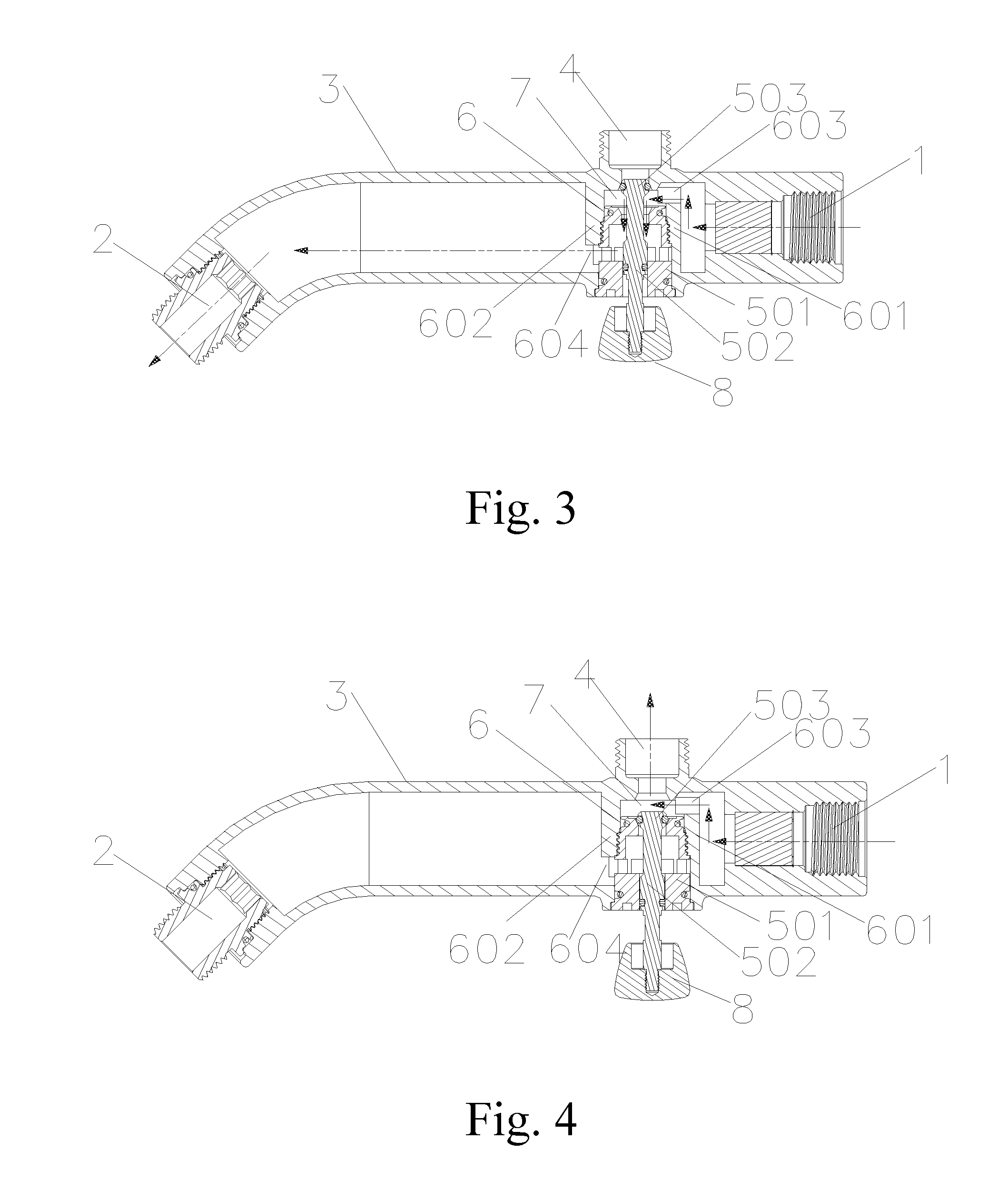 Position restoring and water splitting shower arm and method of implementing the same