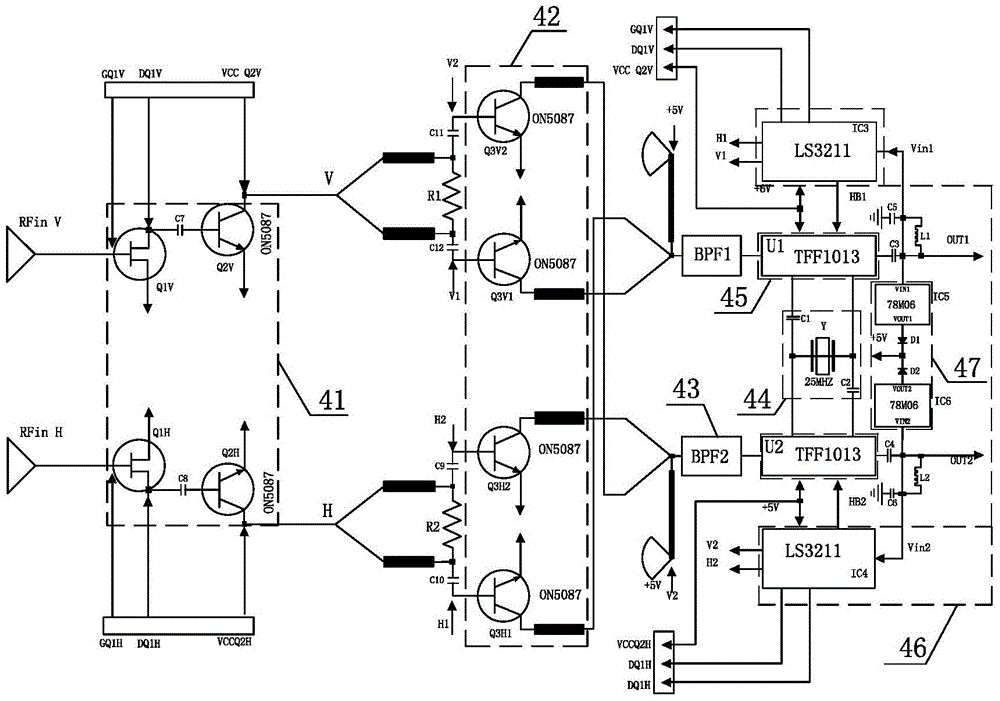 A ku-band dual-polarization dual-output tuner