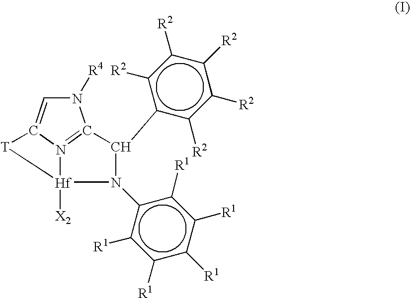 Ortho-metallated hafnium complexes of imidazole ligands