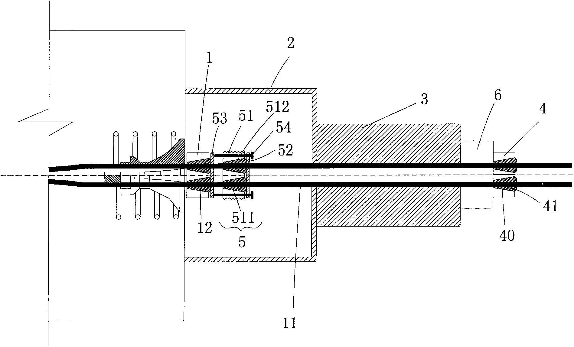 Method for detecting concrete beam anchor lower prestress and device for realizing method