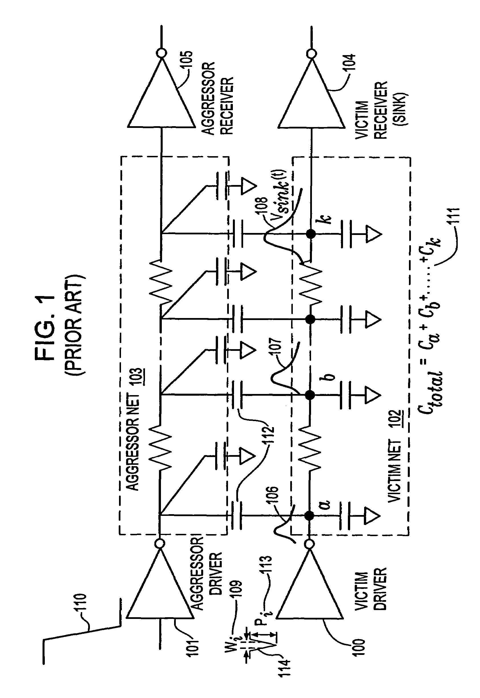 Method for estimating propagation noise based on effective capacitance in an integrated circuit chip