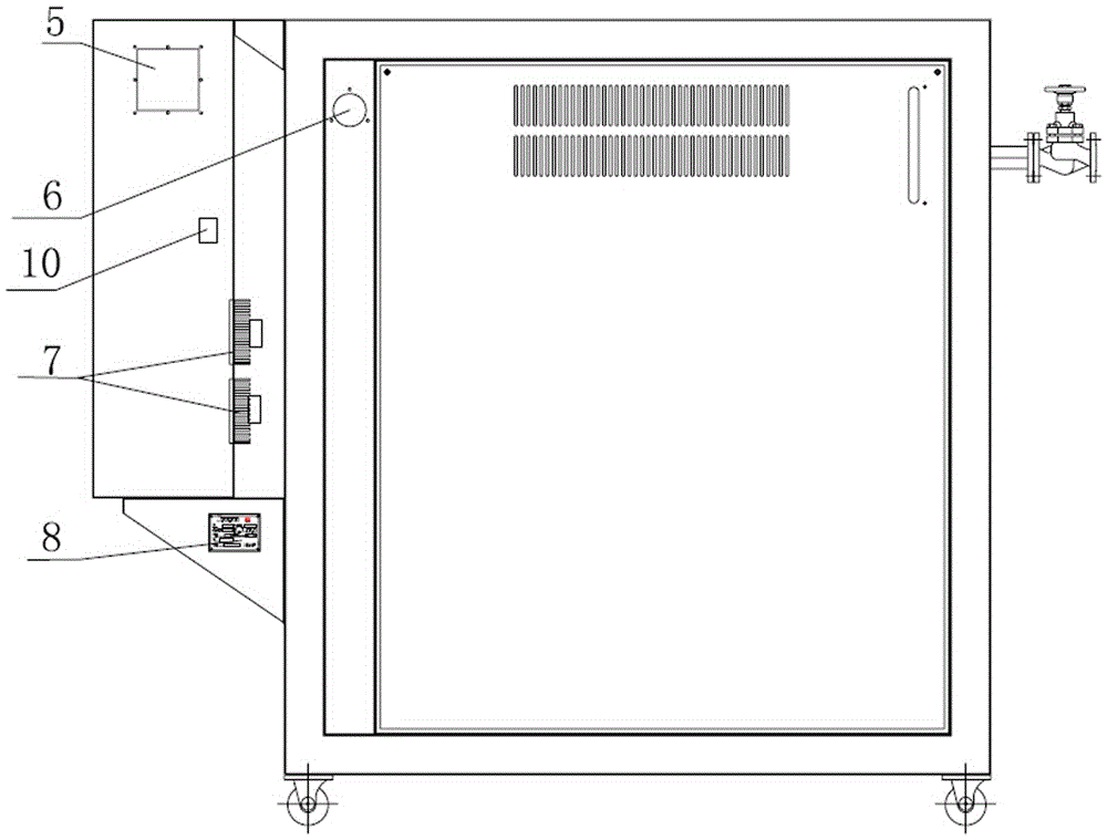 Temperature control equipment electric cabinet with external heat radiating device