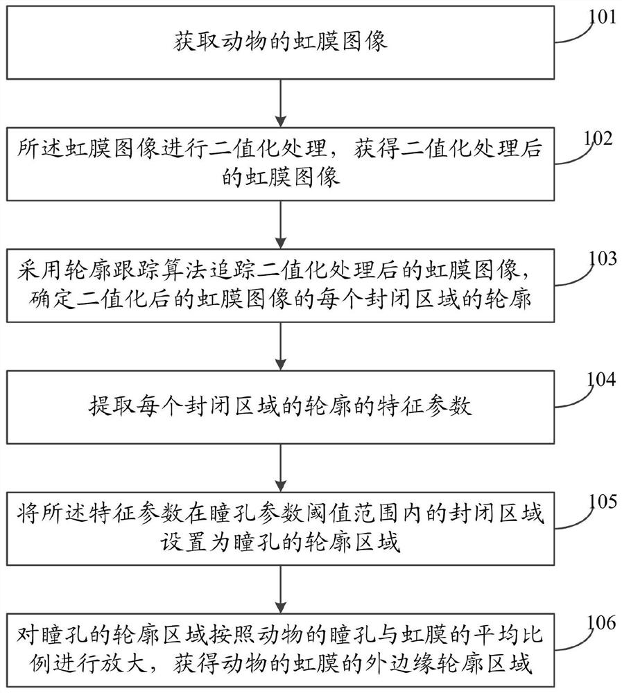 Animal iris positioning method and system