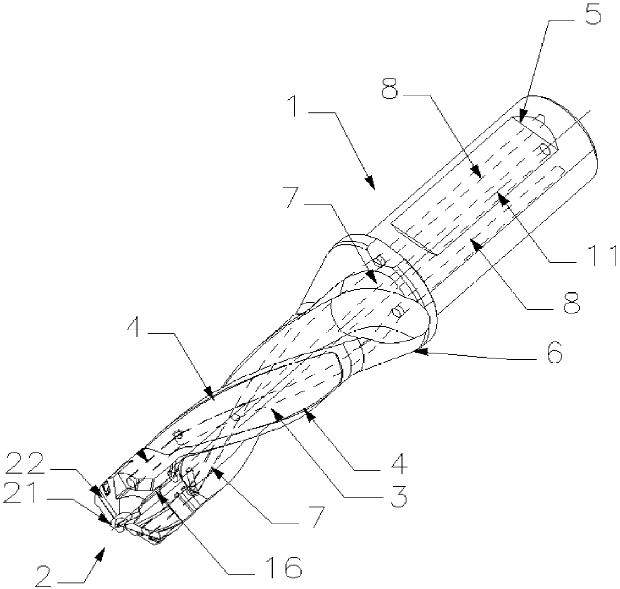 Hole-machining tool with independent drill tip in center