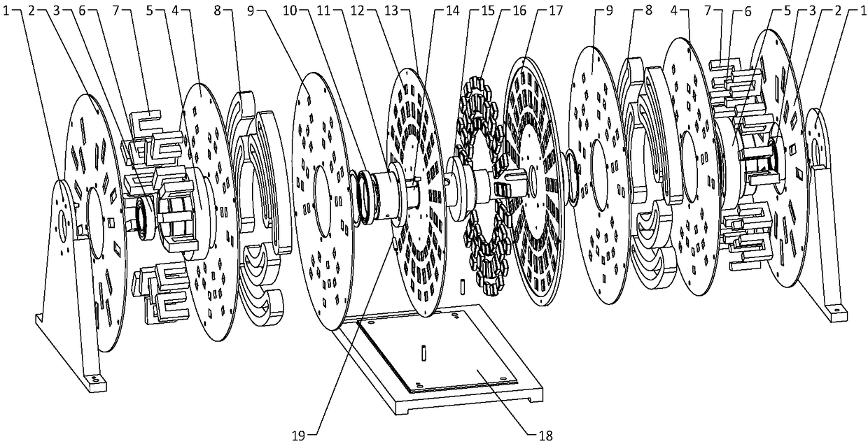 A disk-type double-cross-link magnetism-concentrating transverse field motor