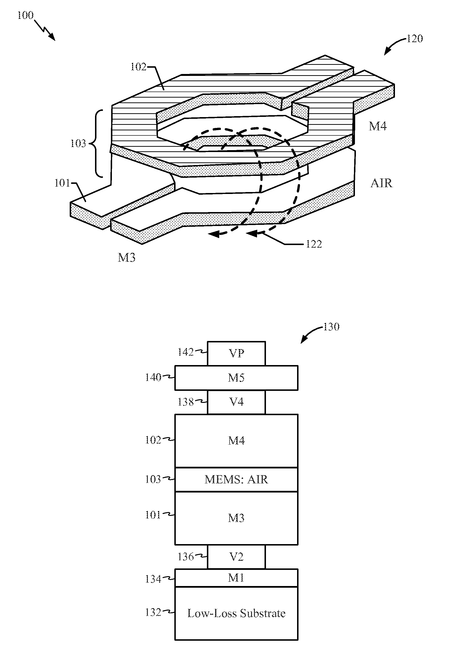 Vertical-coupling transformer with an air-gap structure
