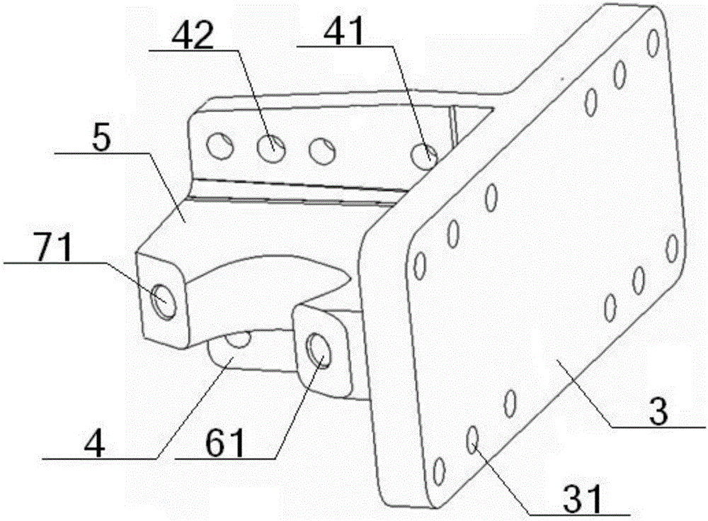 Two-way V-shaped thrust lever upper bracket and bracket beam assembly