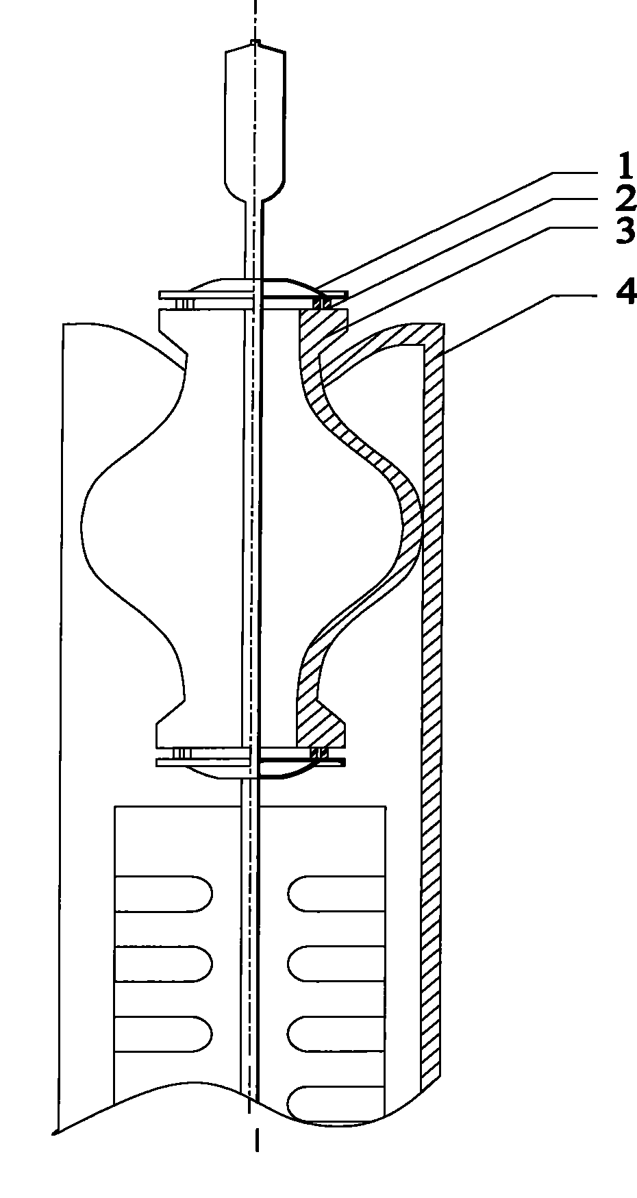 Collector tube glass-metal double-port hot-pressing sealing material and method