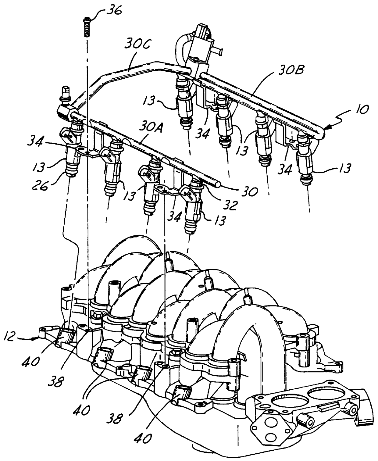 Arrangement for orienting a fuel injector to a fuel manifold cup
