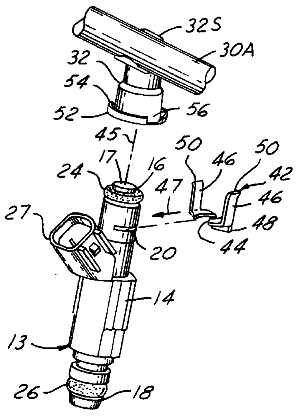 Arrangement for orienting a fuel injector to a fuel manifold cup