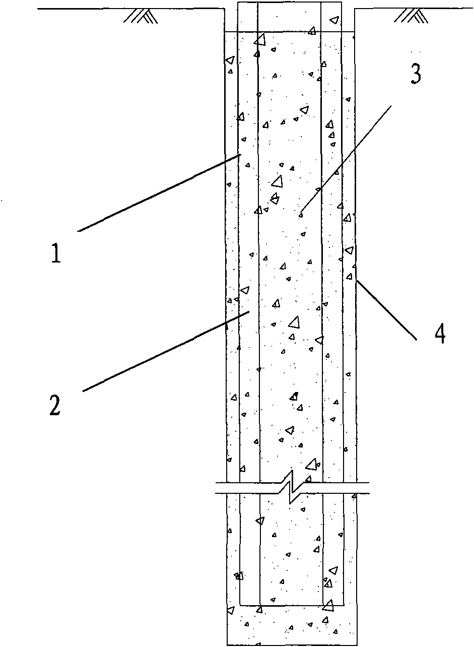Prefabricated part composite cement soil wall and construction method thereof