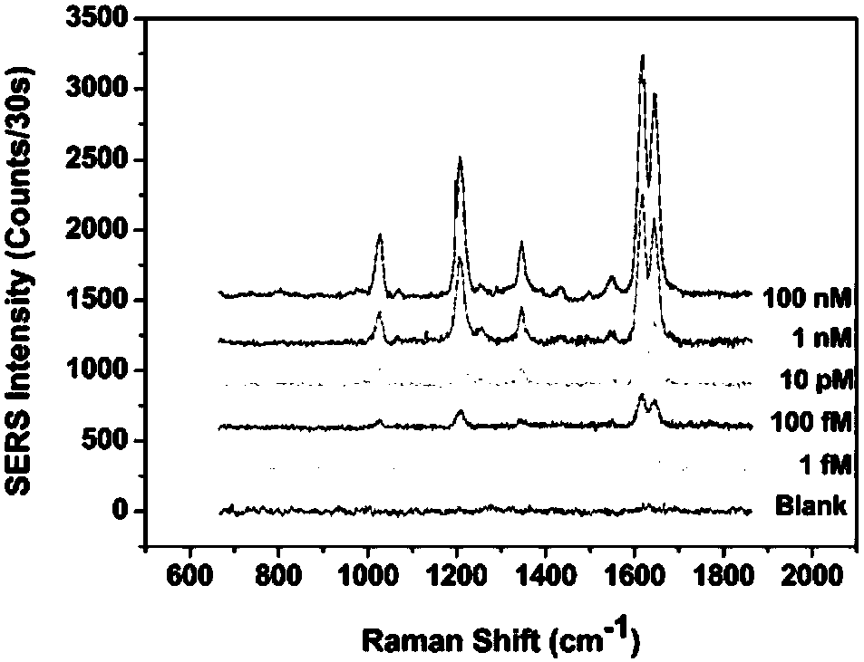 Method for detecting thrombin in ultra-sensitive mode by utilizing competitive type nano sensor